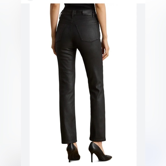 Ralph Lauren Denim - Lauren Ralph Lauren Coated High Waist Straight Leg Ankle Jeans 4